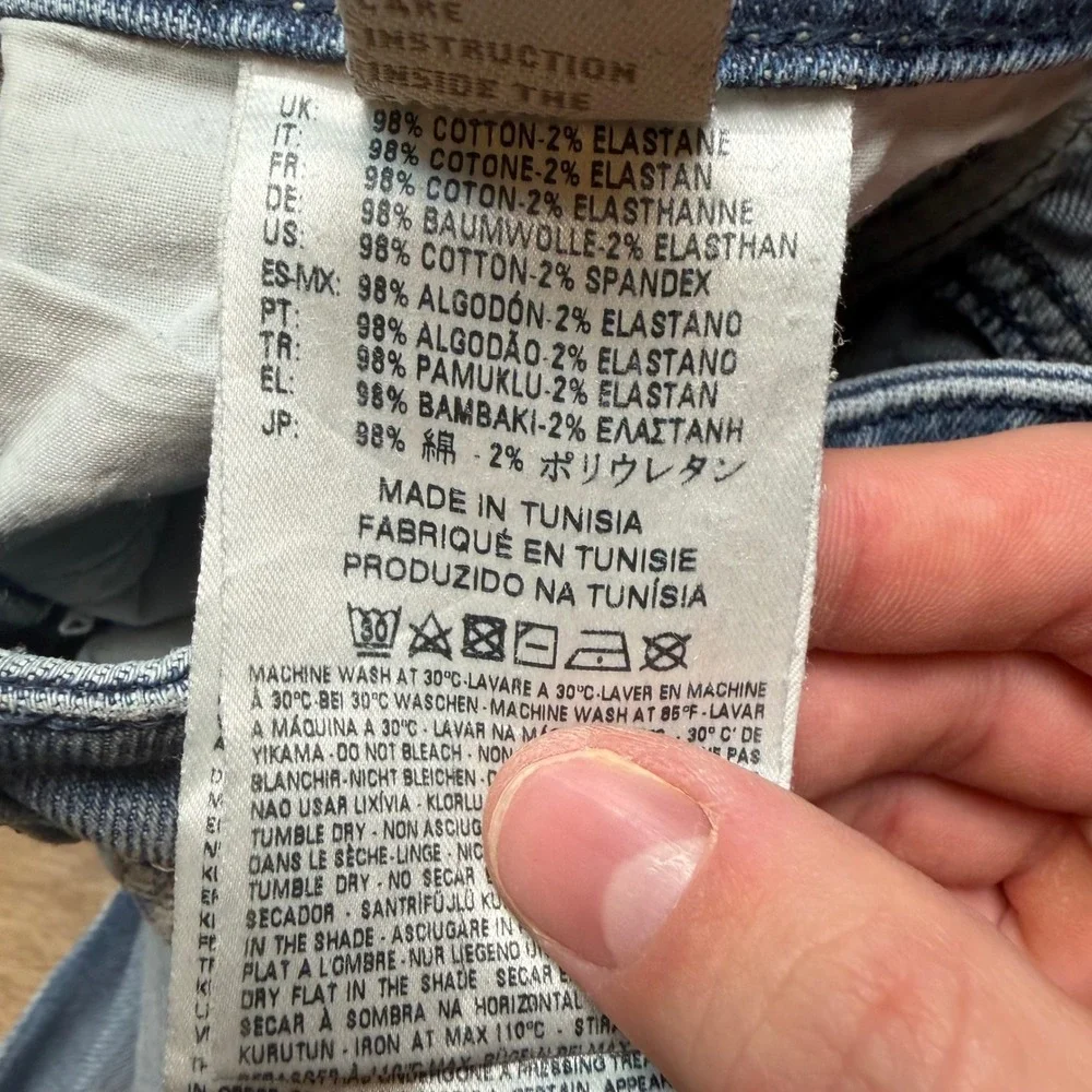 Diesel Thommer Jeans Mens 30x32 Blue Light‎ Wash Distressed Slim Skinny 084DD